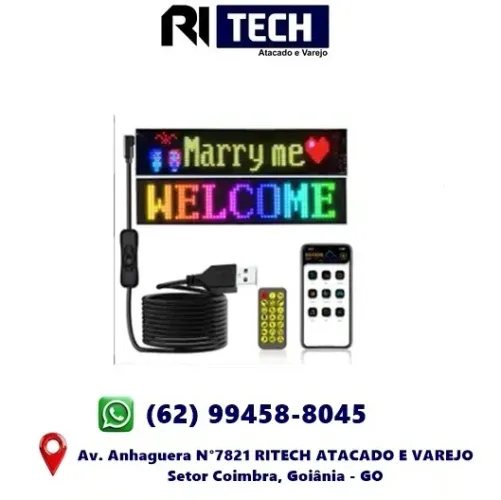 Painel De Pixels LED Flexível Com Matriz USB Caminhões E Carros Controle Por Aplicativo