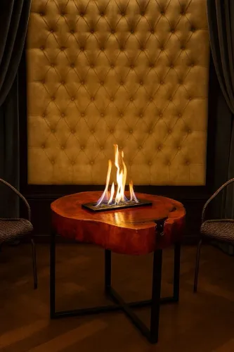 Mesa de centro com lareira 