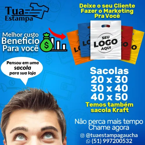 Sacolas Personalizadas para sua Loja - Tua Estampa
