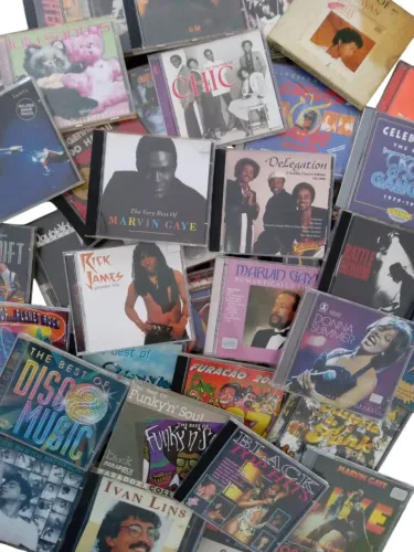 Coleção de CDs de diversos artistas - Black Top Hits, Marvin Gaye, Chic