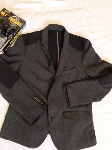 Blazer zara masculino  xadrez com cotoveleiras 