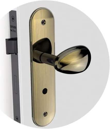 Fechadura Soprano taco de Golf Banheiro Antique Brass