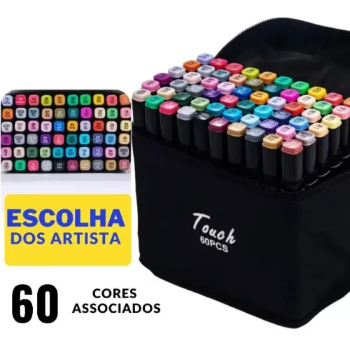 Kit 60 Canetas Permanentes Com Ponta Dupla Para Colorir BobbIE Good Novo Loja Coimbra