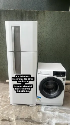 Kit Geladeira Electrolux + Lavadora Frontal Electrolux 11 kg