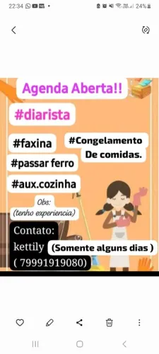 Sou diarista!!!!!! Temho experiência!!!!!!!