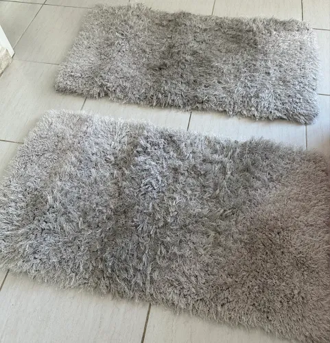 Tapete pêlo alto cinza 1,50 x 0,70metros