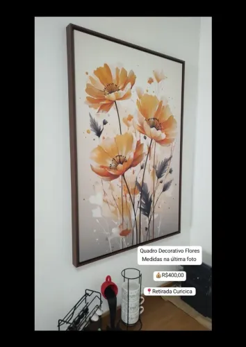 Quadro Decorativo Flores R$400,00