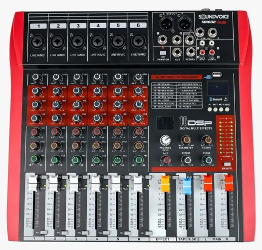 Mesa de som soudvoice MR-602 Ruby 6 canais