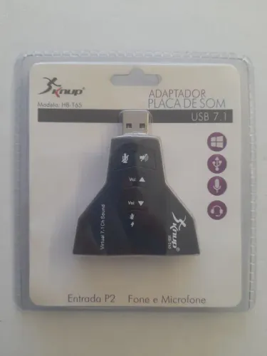 Adaptador de Placa de Som USB 7.1 Knupp HB-T65