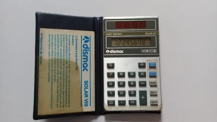 Calculadora Dismac Solar VIII Funcionando Na Caixa C/ Manual (Usado)