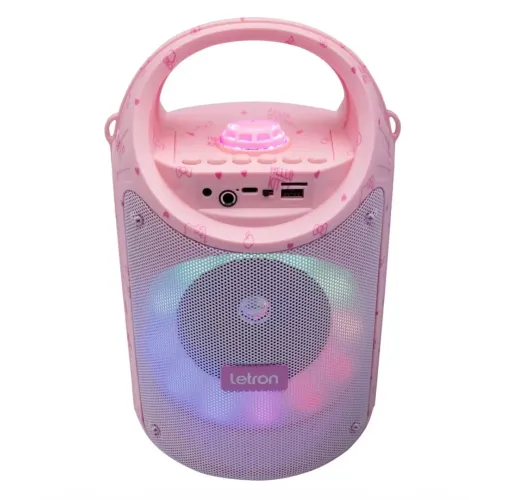 Caixa De Som Com Microfone Letron Hello Kitty 60w Rosa