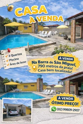 Excelente casa na Barra de São Miguel