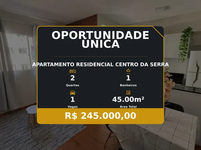Apartamento aconchegante no Residencial Centro da Serra  Oportunidade imperdível!