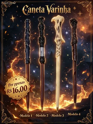 Caneta varinha Harry Potter 
