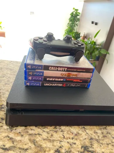 Ps4 pro 1 tera + controle + 4 jogos