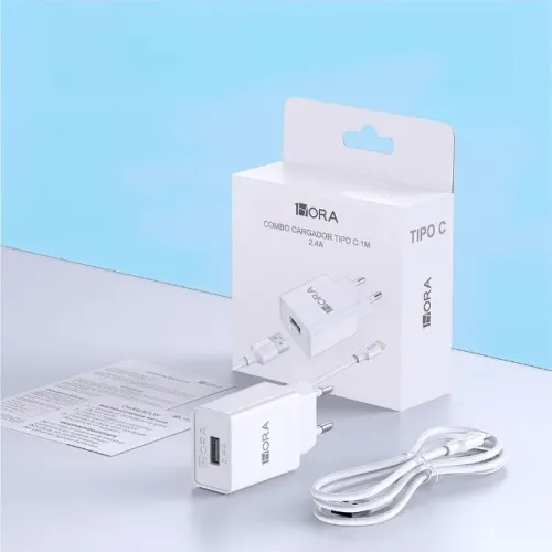 Carregador de Parede Branco 2.4A Rápido 1Hora com Cabo USB A/Lightning Eficiente e Elegant