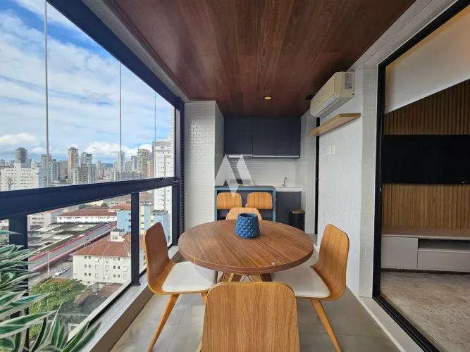 Apartamento mobiliado com 1 quarto pronto para alugar em prédio com lazer no Boqueirão - S