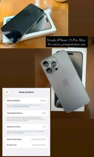 iPhone 15 Pro Max 256 GB Impecável sem detalhes estado de novo