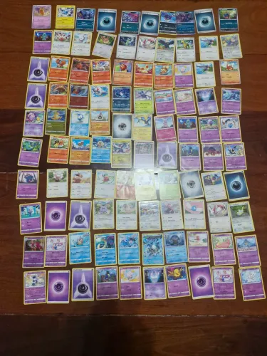 100 cartas pokemon verdadeiras normais aleatorias