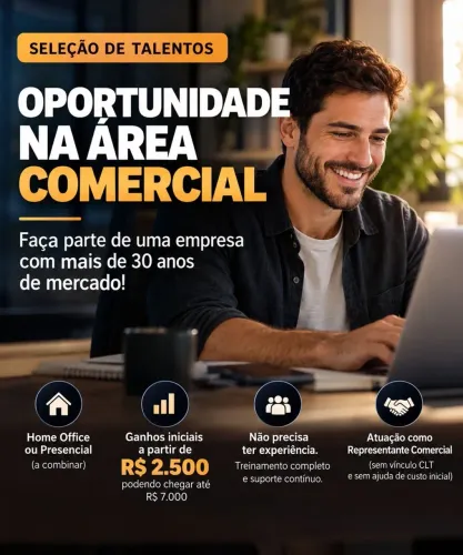 Seleção de Talentos | Representante Comercial | Home Office ou Presencial