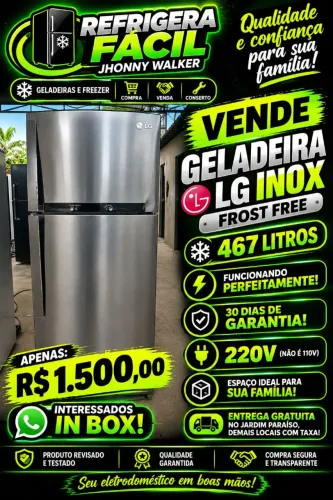 Geladeira LG Inox Frost Free 467 Litros 