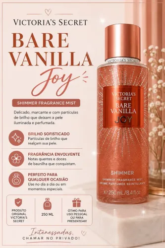 Body Splash Victorias Secret Bare Vanilla Joy - 250 ML