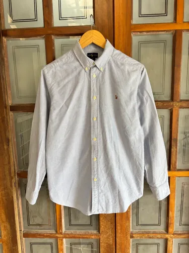 camisa ralph lauren oxford azul 