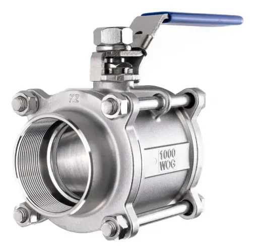 Registro Esfera Tripartido 2-1/2 Pol Bsp Inox304 Ved. Ptfe