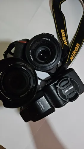 Nikon D3500+ lente 50mm f/ 1.8 yongnuo + flash yongnuo + lente nikon 18-140 mm f/3.5-6.3vr