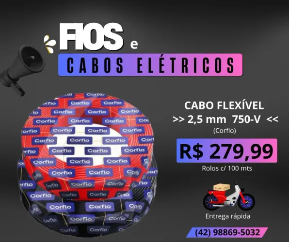 Cabos Elétricos 2,5 mm Corfio