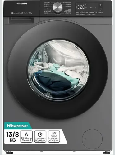 Lava e Seca HISENSE 13kg TITANIUM COM WI-FI