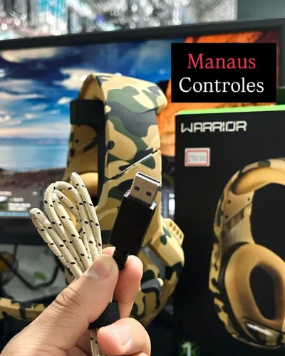 Headset gamer camuflado amarelo