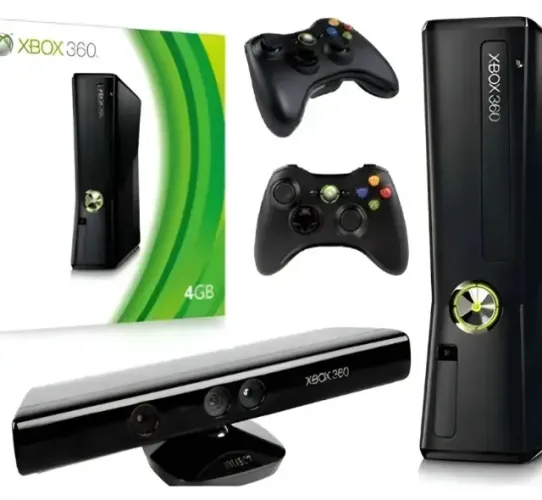 Xbox 360 slim ou super slim HD 500gb + Kinect . 2 controle + vários jogos