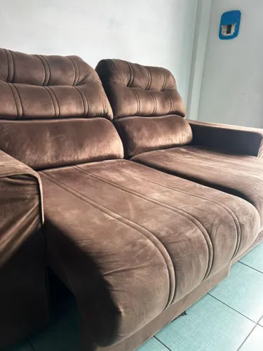 Sofá de luxo impecável retrátil e reclinável entrego 