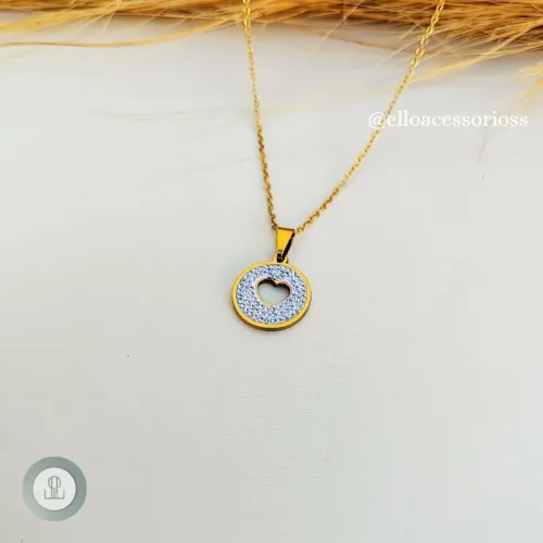 Colar feminino Reluzente coração