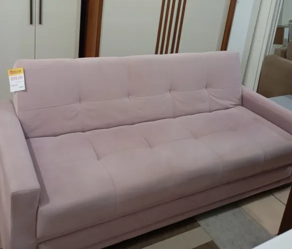 Sofá cama rosa de 3lugares 