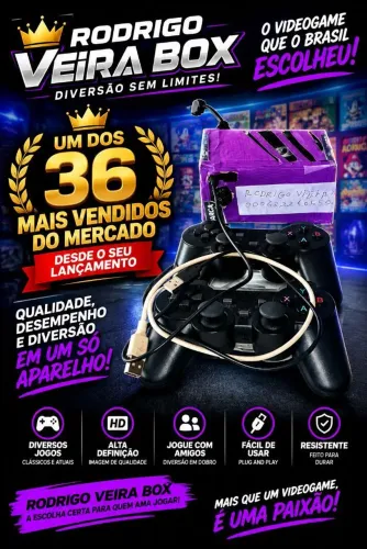 Vídeo game da marca Rodrigo vieira Box lançado em 2026 somente carcaça de papelão