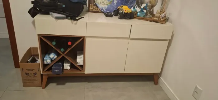 Aparador - buffet chandon aparador 2 portas 3 gavetas com adega - edn móveis