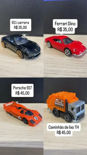 Hotwheels ferrrari, Porsche, THunt e outros