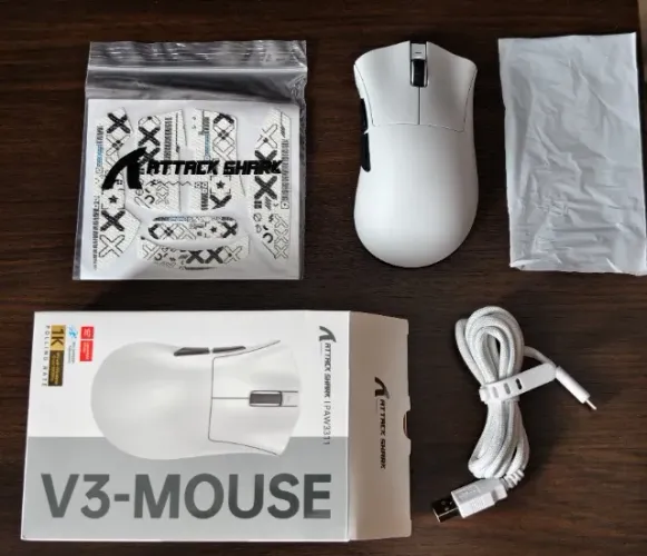 Mouse Attack Shark v3 branco Zerado