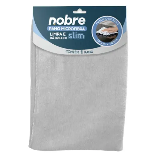 Flanela de microfibra 100x100cm ( pacote c/ 1 unid.) cinza Slim Nobre - R$24,90