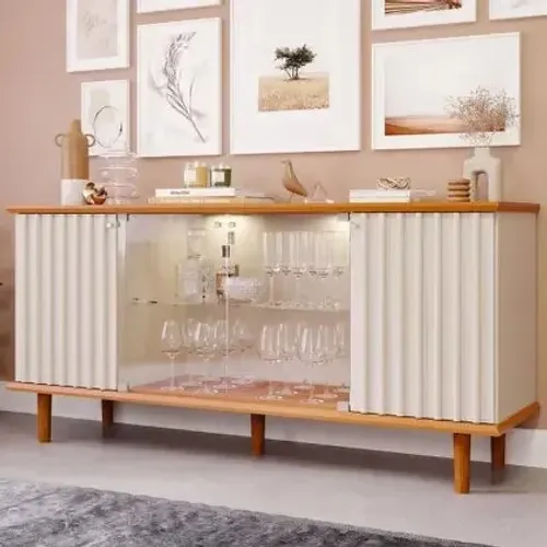Buffet Janic com led portas com detalhes em vidro desiner perfeito em Promoção!