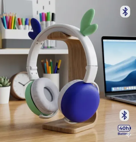 Fone de Ouvido Infantil Dobrável Orelhas Wireless BH-S522