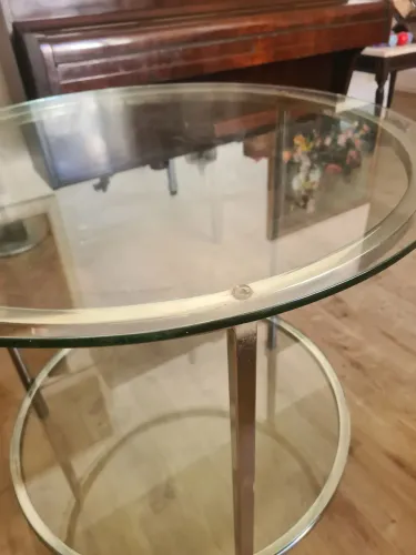Mesa de centro, 2 tampos em vidro