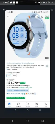 Relógio smartwatch Samsung Galaxy Fe NF Garantia