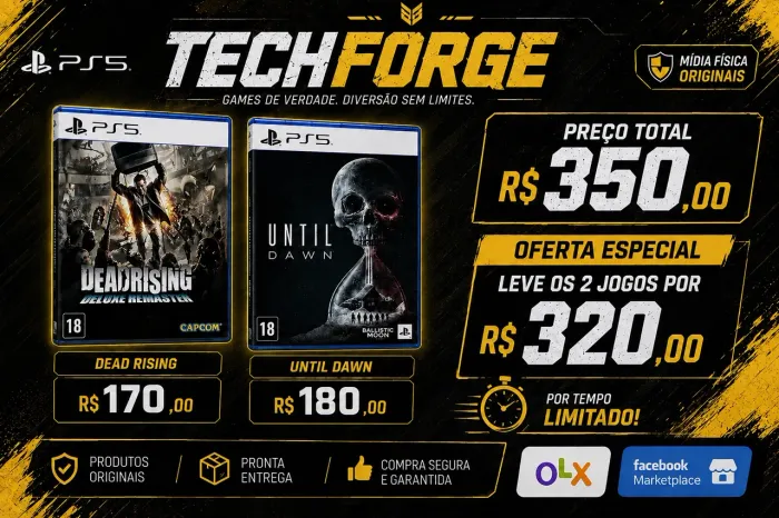 ? OFERTA PS5! DEAD RISING + UNTIL DAWN | MÍDIA FÍSICA