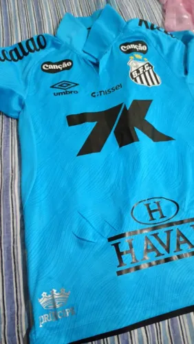 Camisa do santos azul original com o nome do Neymar tamanho p