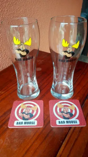 Kit 2 Copos Weiss (Trigo) 500ml cerveja Blondine Bad Moose oficial nacional
