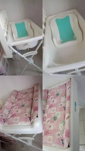 Trocador de bebê com banheira