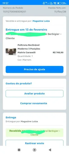 Poltrona reclinavel de vários angulos